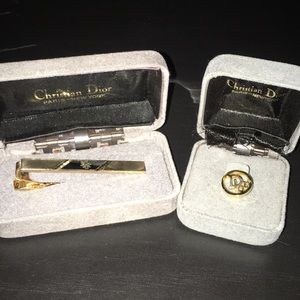 !!**DIOR**!! CHRISTIAN DIOR tie clip + pin SET